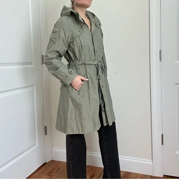 H&M Green Trench Coat with Belt and Adjustable Cuffs - Picture 5 of 12